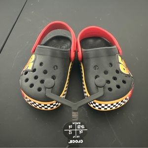 Crocs Fun Lab Disney Cars Band Clogs Baby Toddler Size 4 Black Lighting McQueen